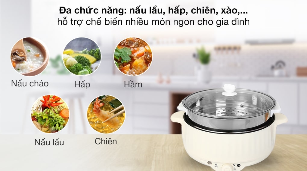 Nồi lẩu điện Mishio được ứng dụng các tính năng, tiện ích thông minh