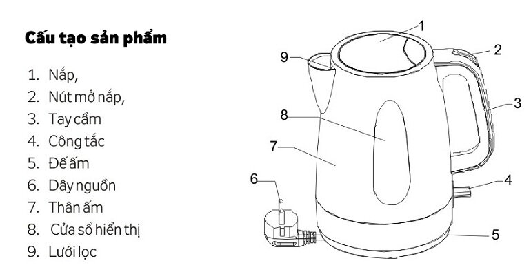 Cấu tạo ấm siêu tốc