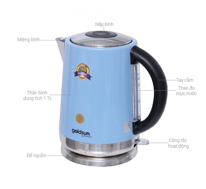 Ấm siêu tốc Goldsun đun sôi nước nhanh chóng