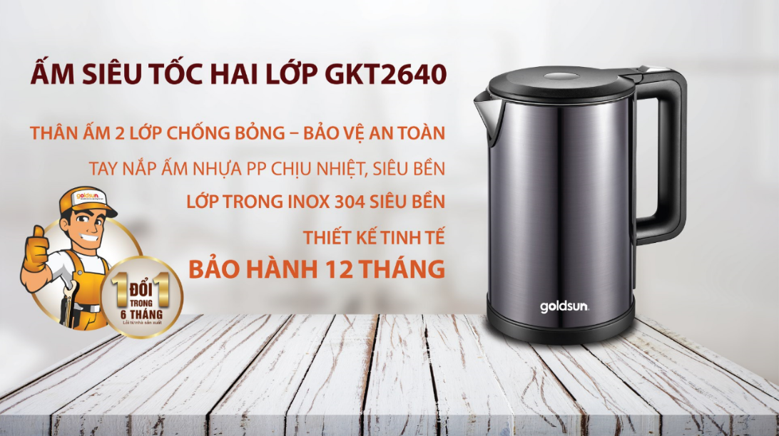 Goldsun 2 lớp 1.7 lít GKT2640