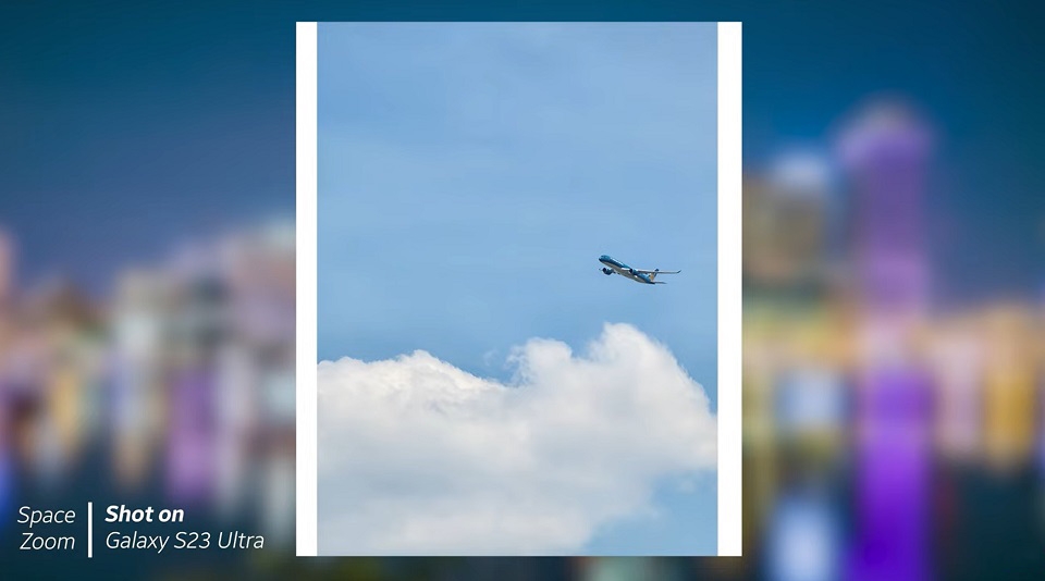 Hình ảnh chụp máy bay ở chế độ room x40 trên camera S23 Ultra