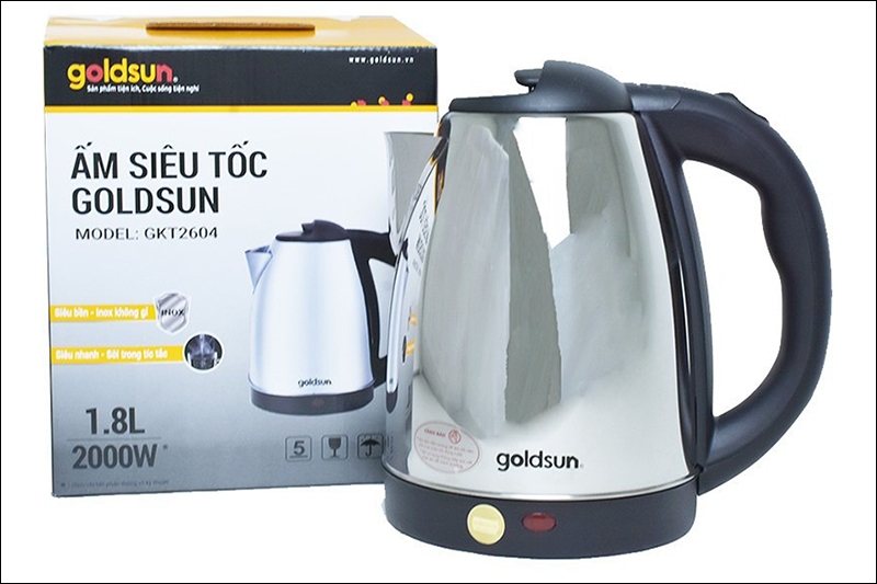 Ấm siêu tốc 2 lít loại nào tốt: Goldsun GKT2604