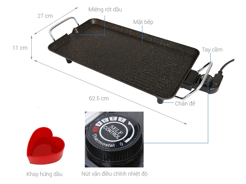 bếp nướng điện giá rẻ dưới 1 triệu: Kangaroo 2000W KG699G