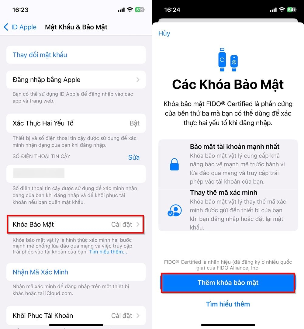 Cách để thêm Khóa bảo mật cho Apple ID 2