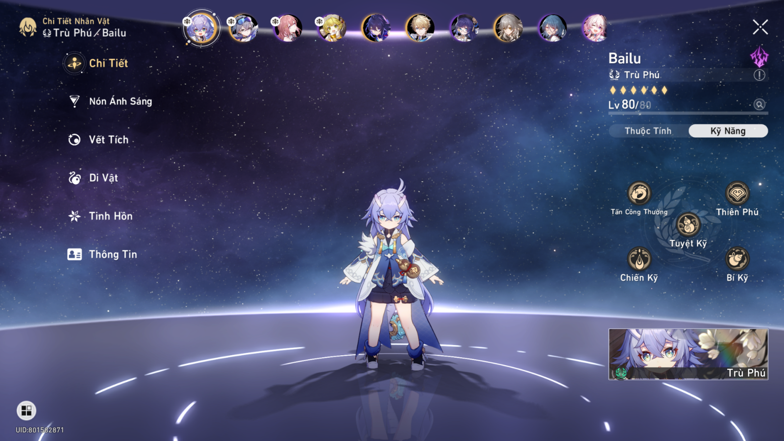 Bộ kỹ năng của Bailu&nbsp;Honkai Star Rail