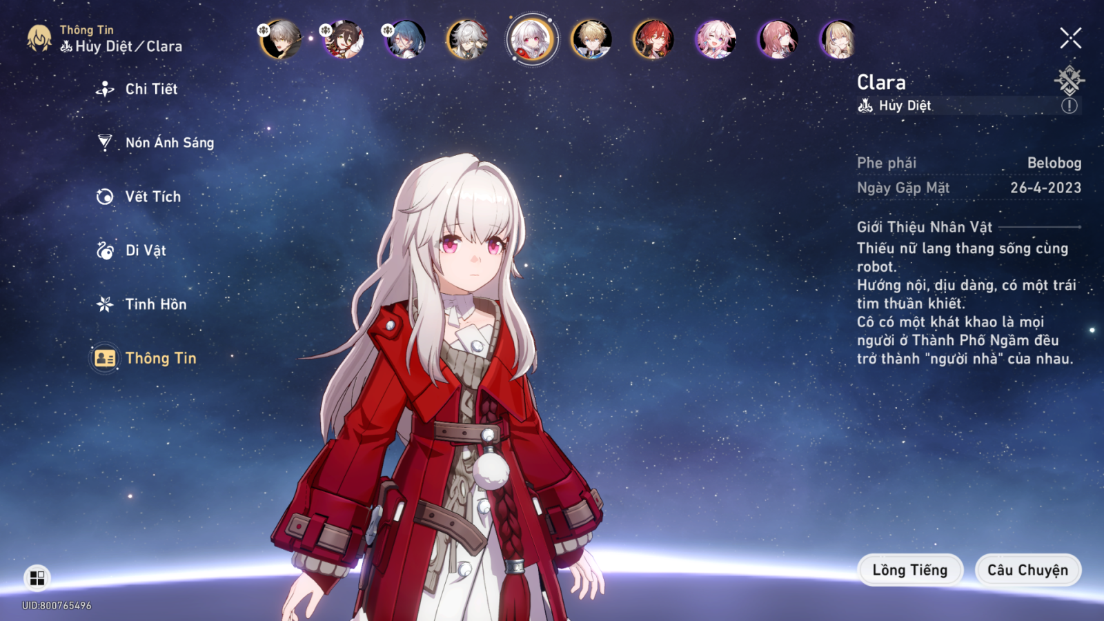 Thông tin cơ bản&nbsp;về Clara