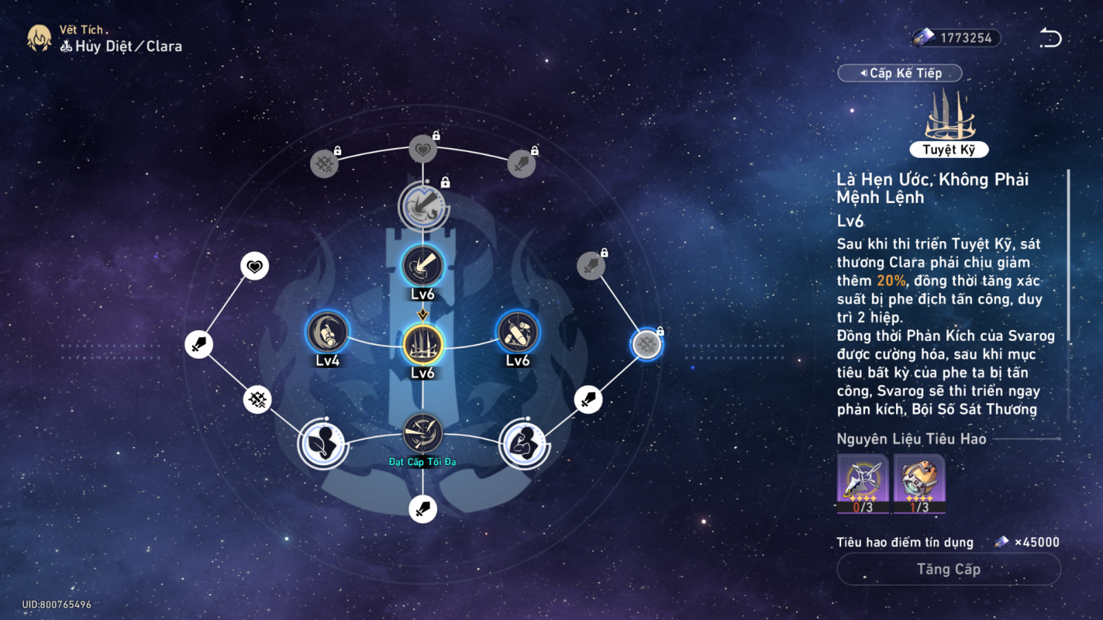 Nâng Vết tích Clara