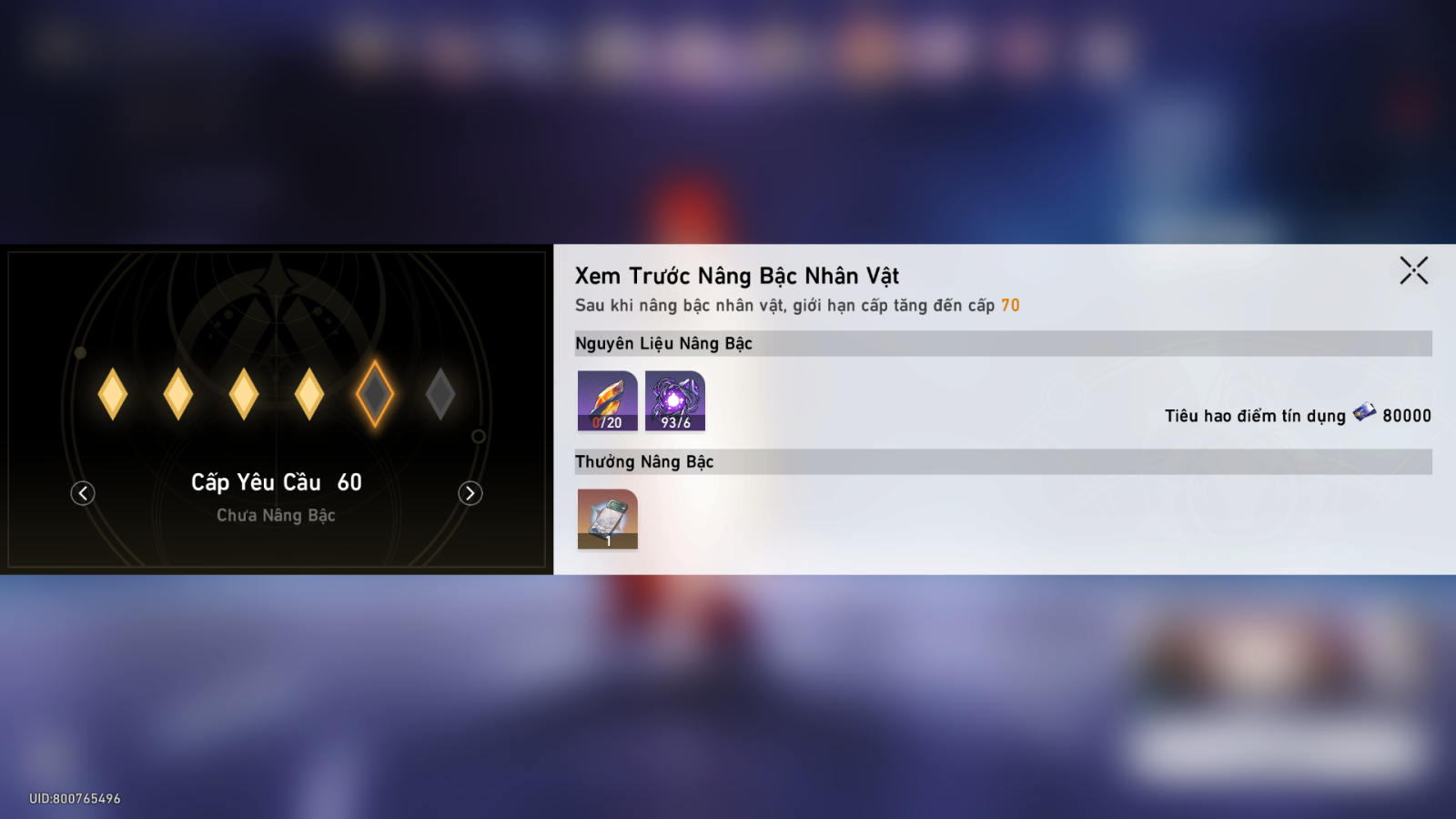 Nâng bậc Himeko Honkai