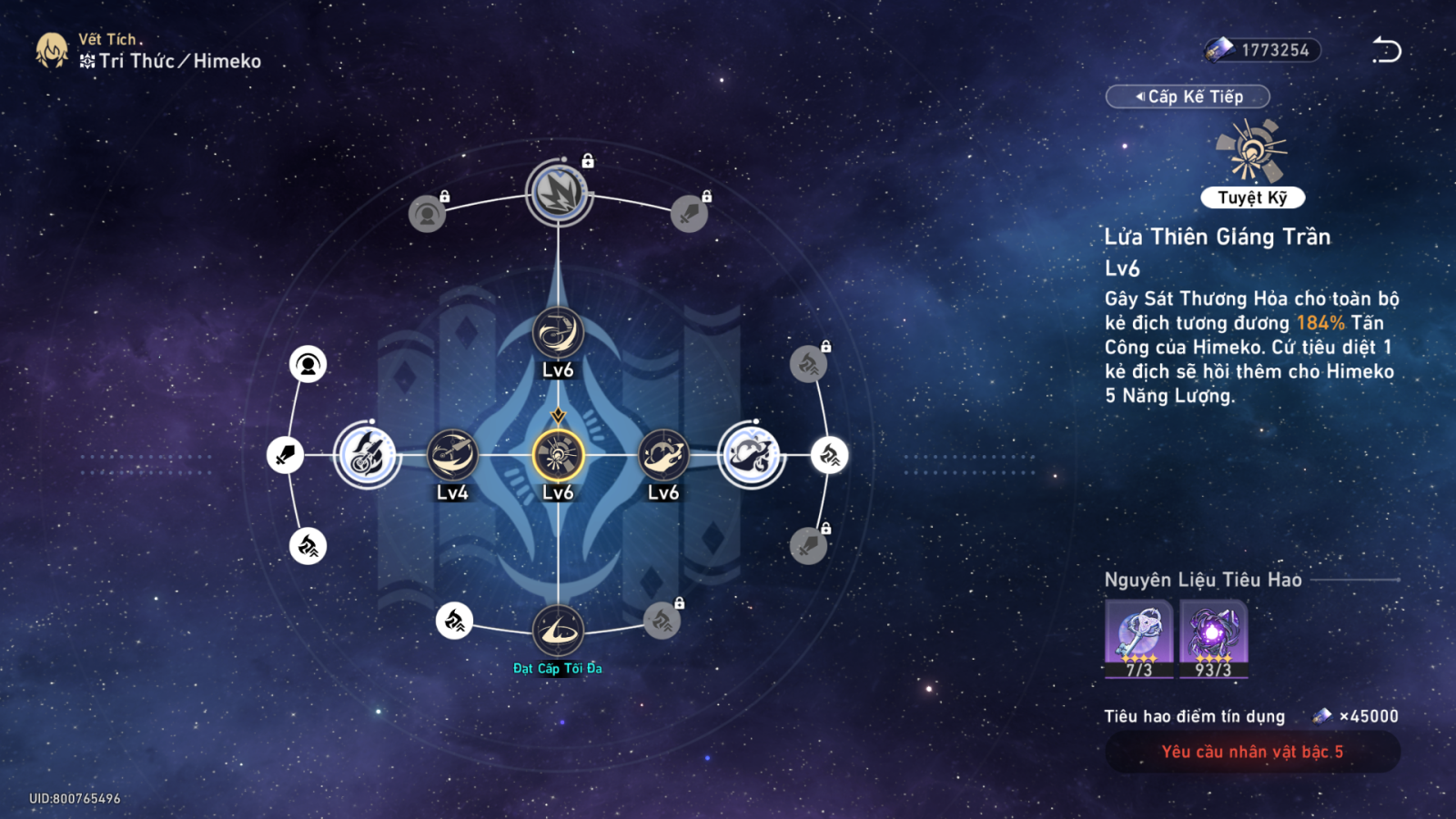 Nâng vết tích Himeko Honkai