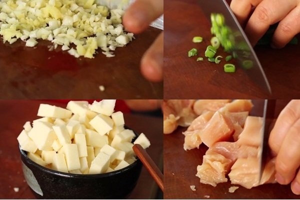 Chuẩn bị đầy đủ nguyên liệu làm gà phô mai không cần lò nướng