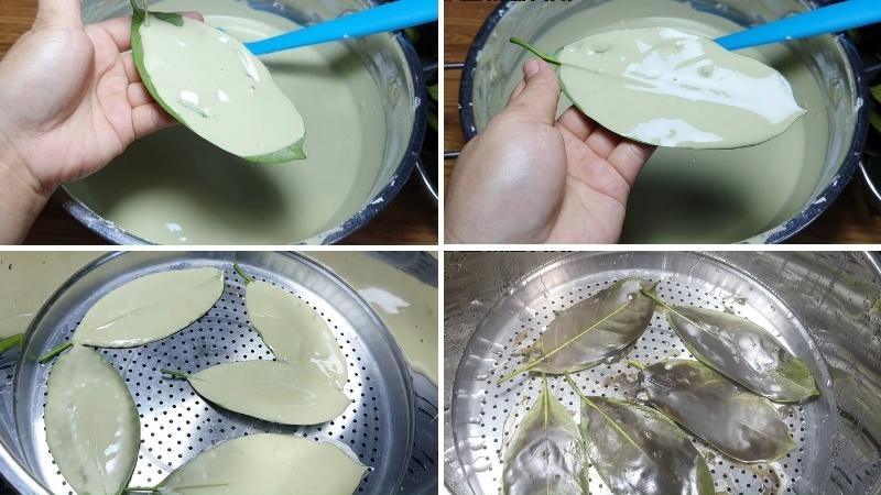 Các bước thực hiện cách làm bánh lá mơ bằng chảo chống dính