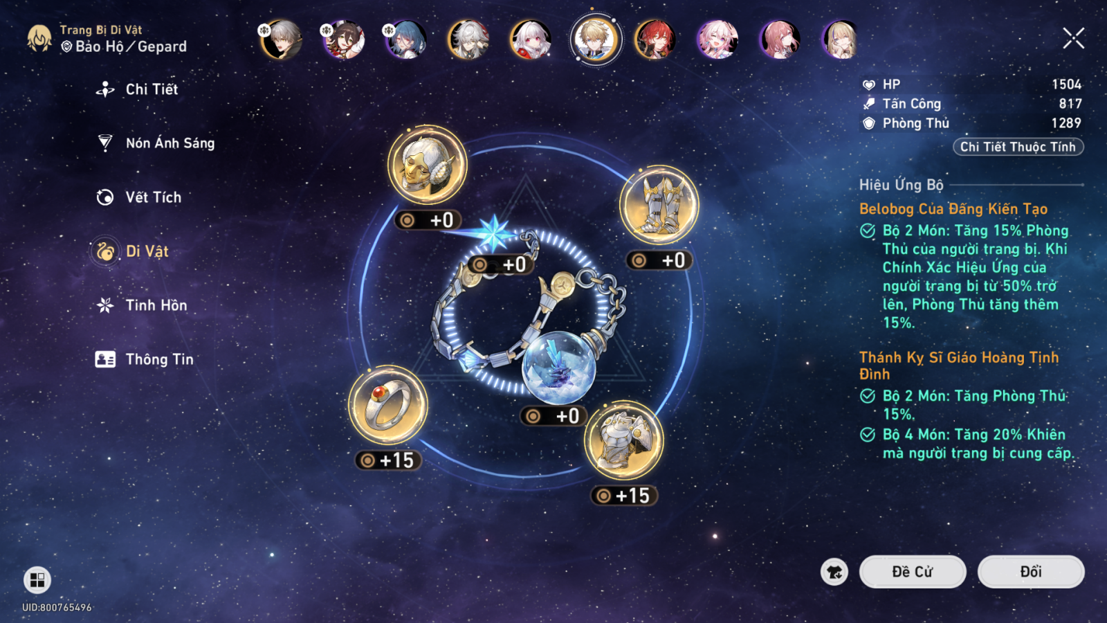 Build Gepard Honkai: Star Rail