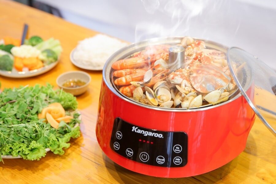 Cách sử dụng nồi lẩu điện kangaroo làm món hấp