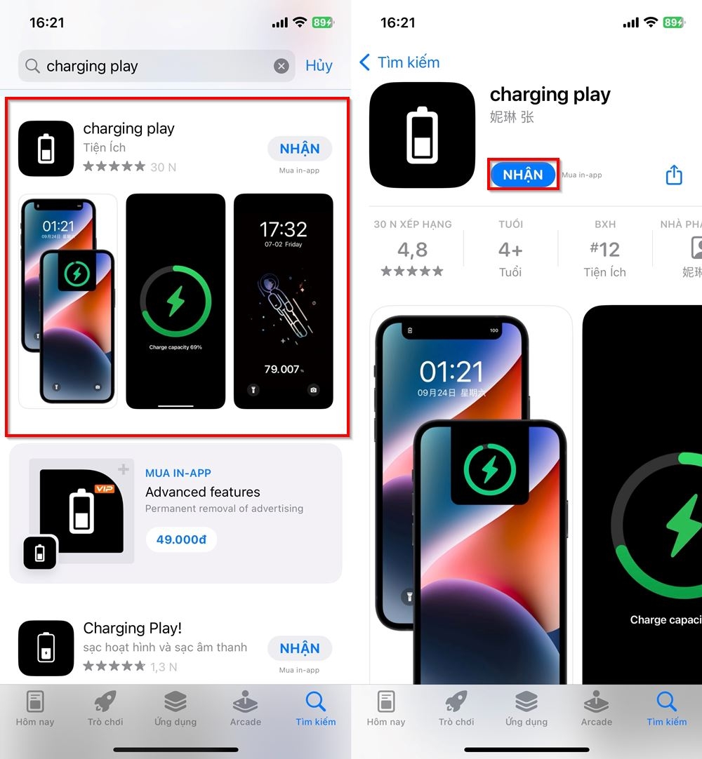 Cách kiểm tra số lần sạc trên iPhone chạy iOS 16 bằng charging play 1