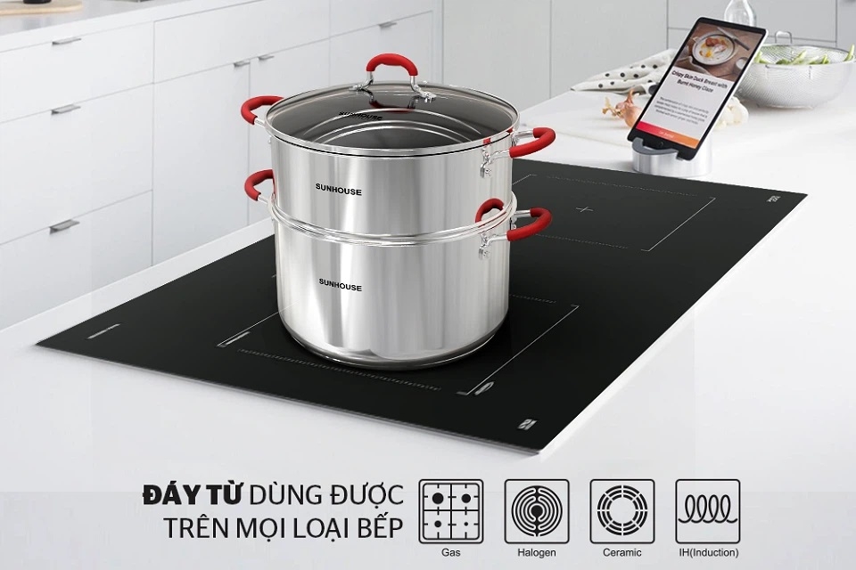 Bộ nồi xửng inox Sunhouse SHG507-28