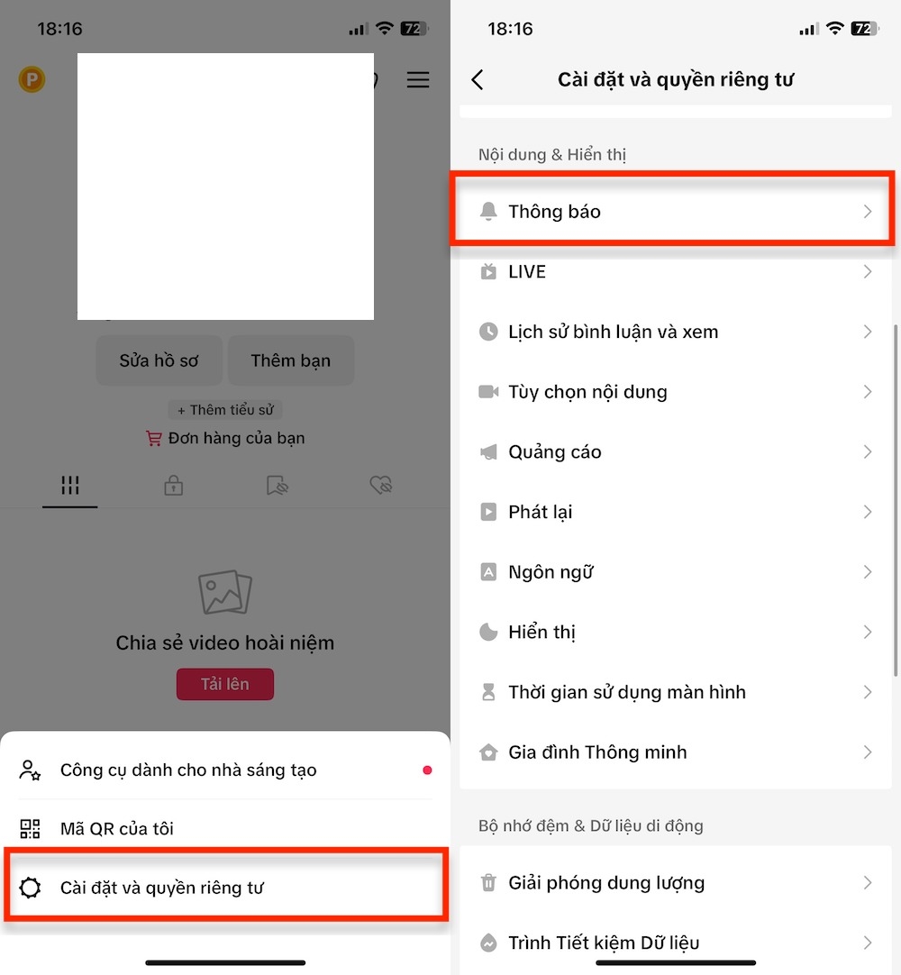 Cách tắt thông báo người bạn có thể quen trên TikTok 2