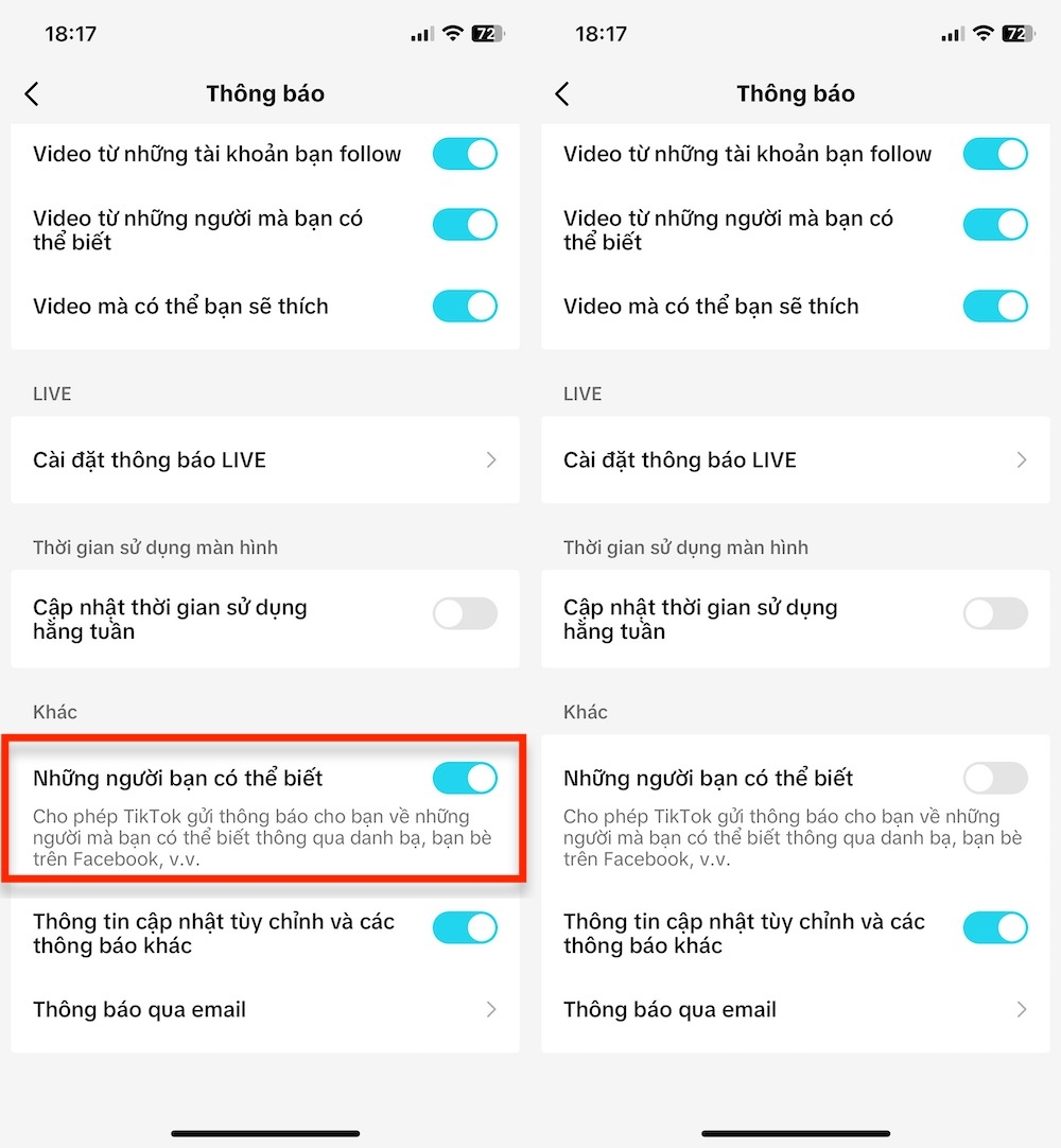 Cách tắt thông báo người bạn có thể quen trên TikTok 3