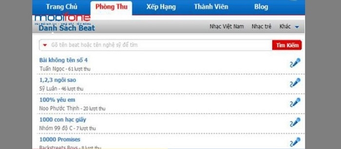 Vào mục Phòng thu