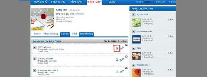 Click vào mục Cắt