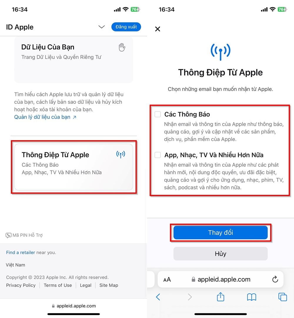 Cách ngừng nhận thông báo từ Apple 3