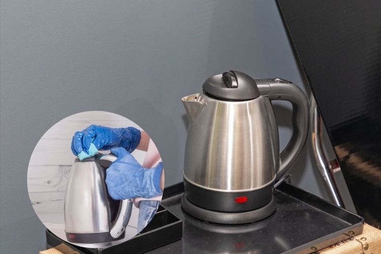 Cách vệ sinh ấm siêu tốc đúng: Vệ sinh phần vỏ ngoài ấm siêu tốc trước