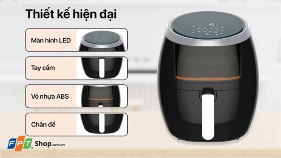 Nồi chiên không dầu hình tròn Kangaroo KG8AF3A