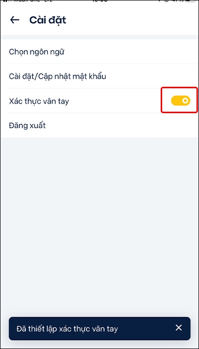 Hướng dẫn xác thực vân tay trên ứng dụng Be (ảnh 3)