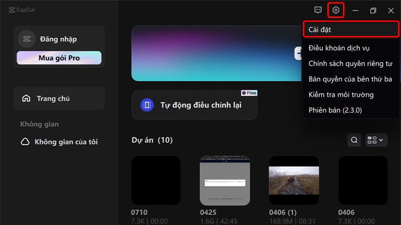 Cách thay đổi độ phân giải mặc định trên CapCut PC (ảnh 1)