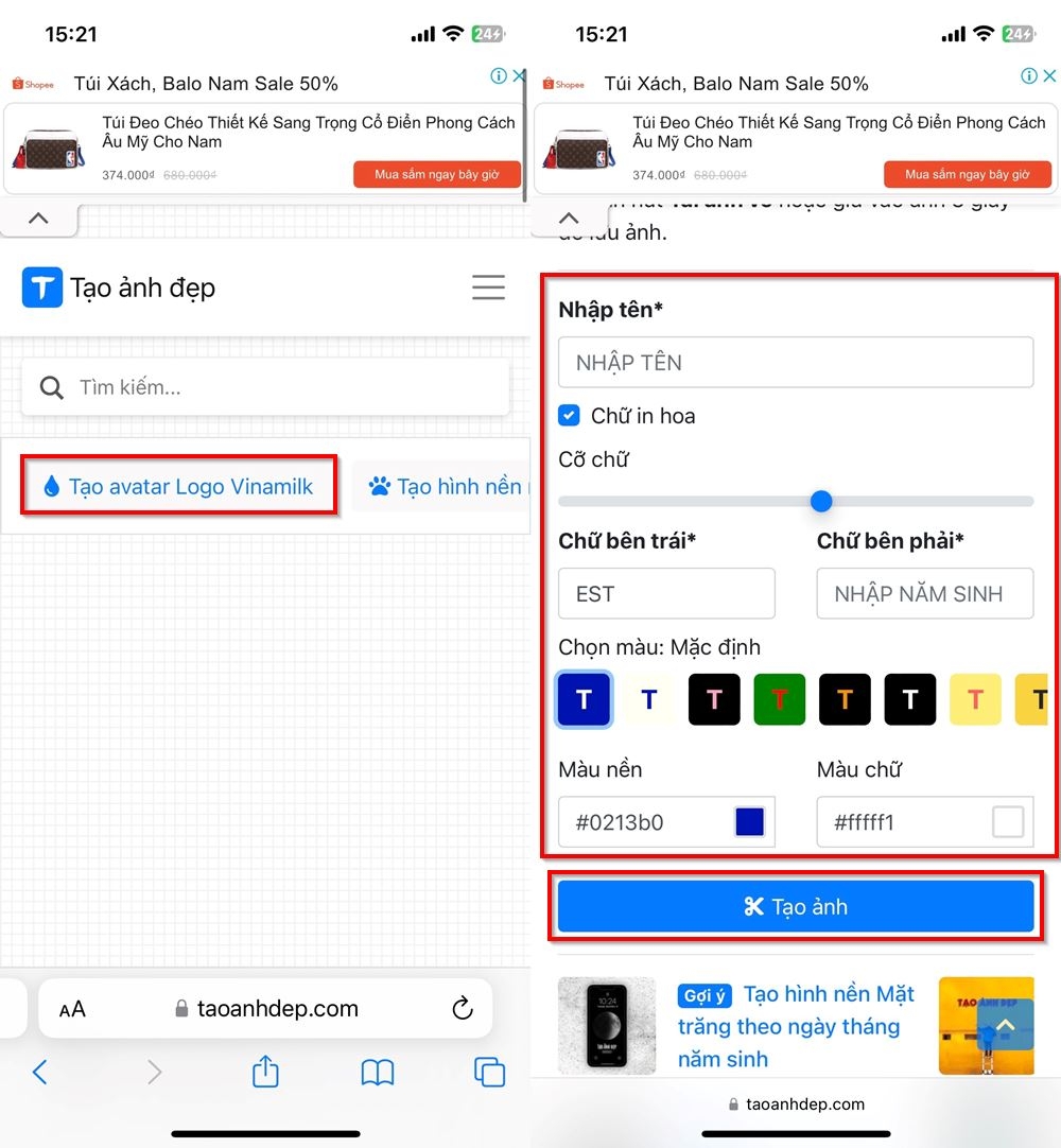 Hướng dẫn cách tạo avatar logo Vinamilk cực đơn giản 4