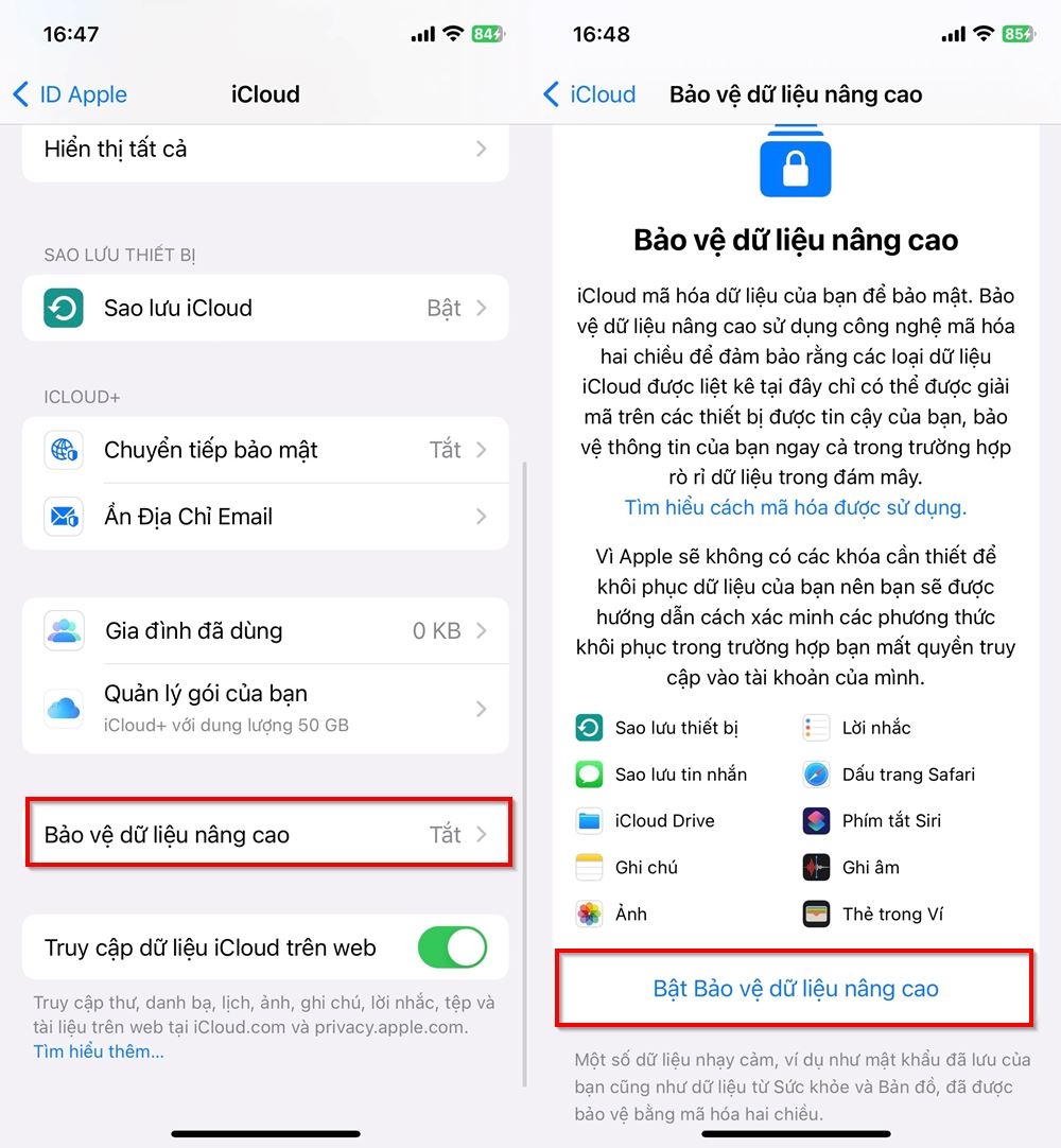 Cách bật Bảo vệ dữ liệu nâng cao cho tài khoản iCloud 2