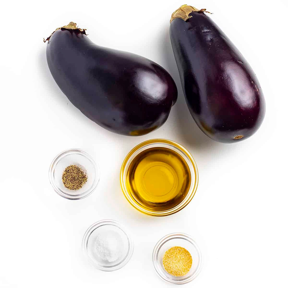 Nguyên liệu cho món cà tím nướng bằng lò nướng