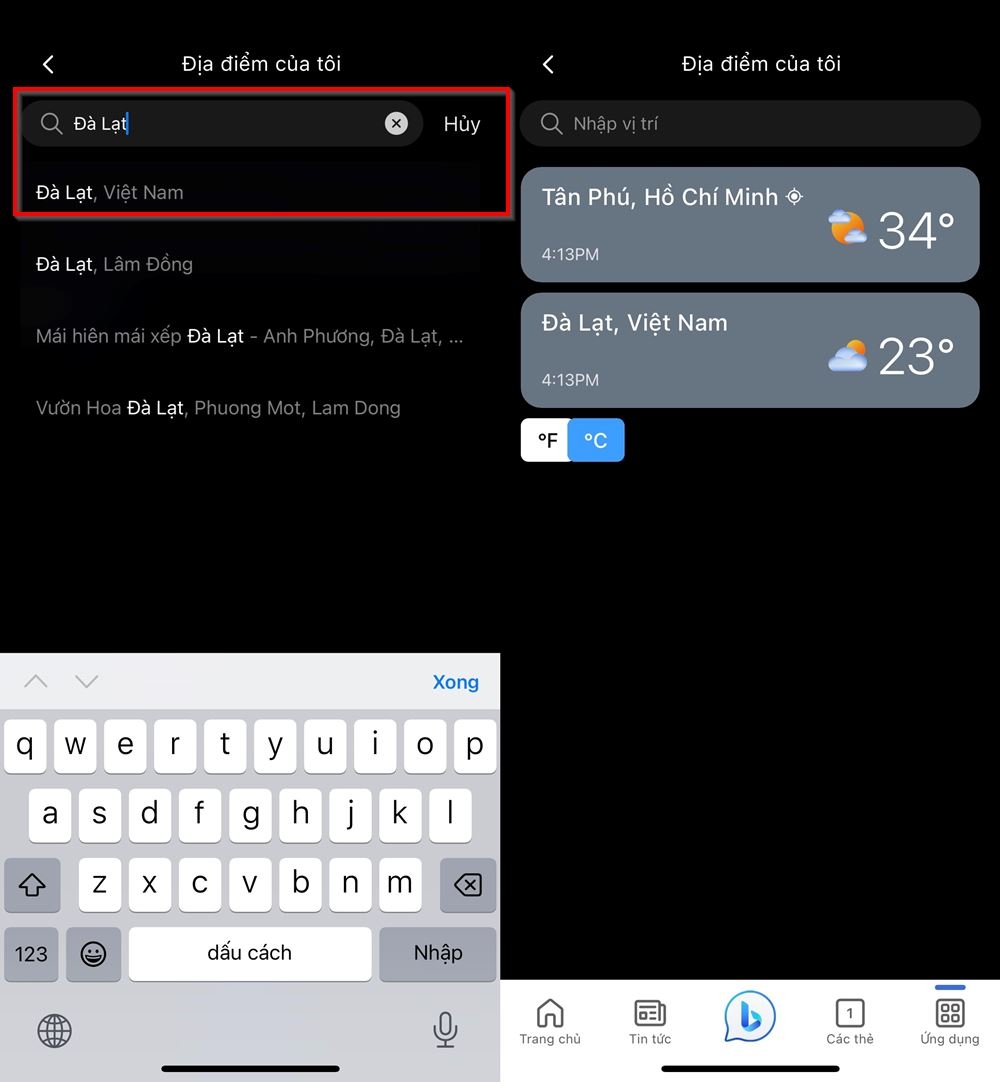 Cách sử dụng Bing AI để xem thời tiết cùng một lúc ở nhiều nơi 3