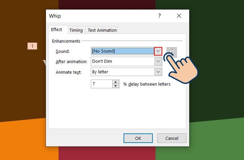Chọn âm thanh vỗ tay có sẵn trong PowerPoint
