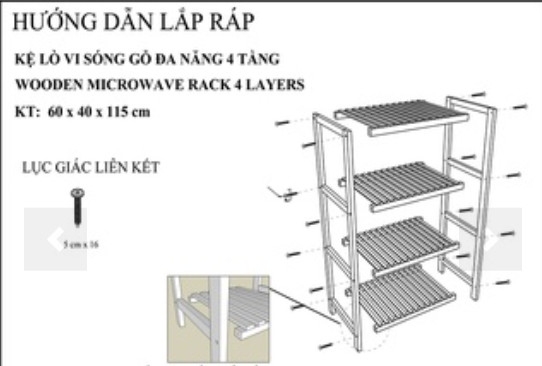 Hướng dẫn cách lắp kệ lò vi sóng