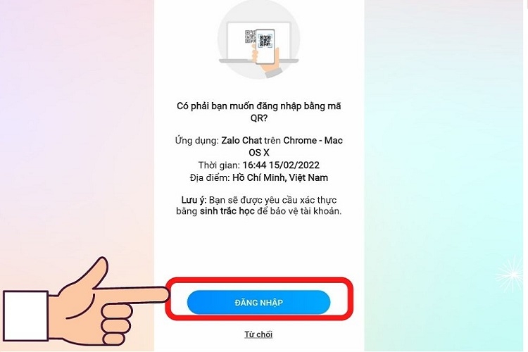 Chọn Đăng nhập