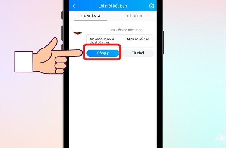 Đồng ý lời mời kết bạn của bạn
