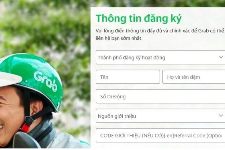 Cách đăng ký chạy Grab