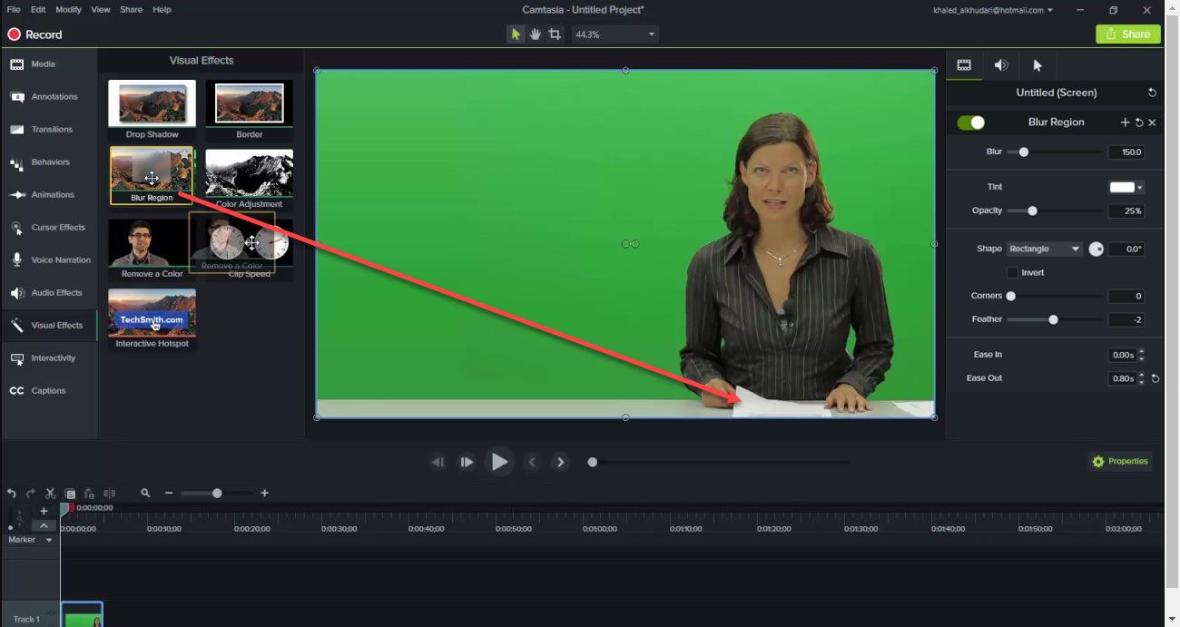 Hướng dẫn làm mờ khuôn mặt, thông tin bảo mật trong video bằng camtasia