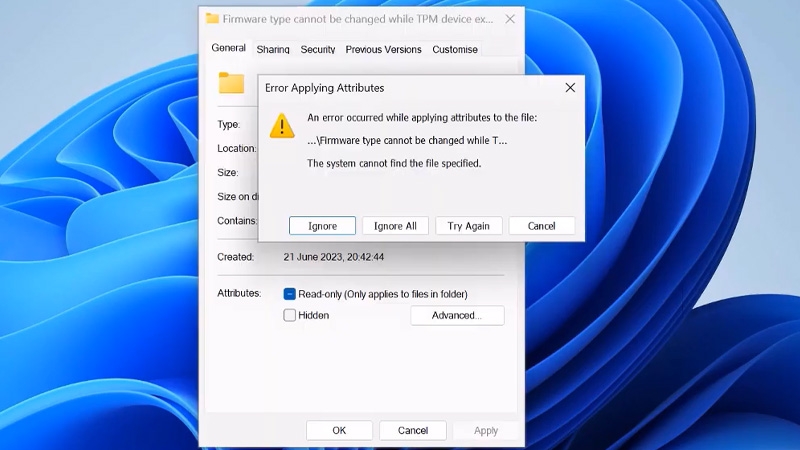 Cách khắc phục lỗi "An error occurred applying attributes to the file" trong Windows (ảnh 1)