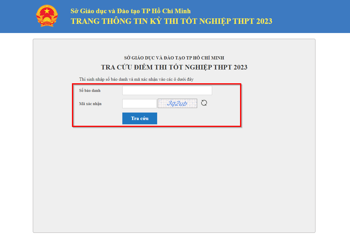 Tra điểm thi THPT Quốc gia 2023