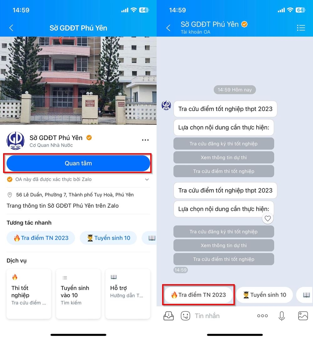 Tra điểm thi tốt nghiệp THPT 2023