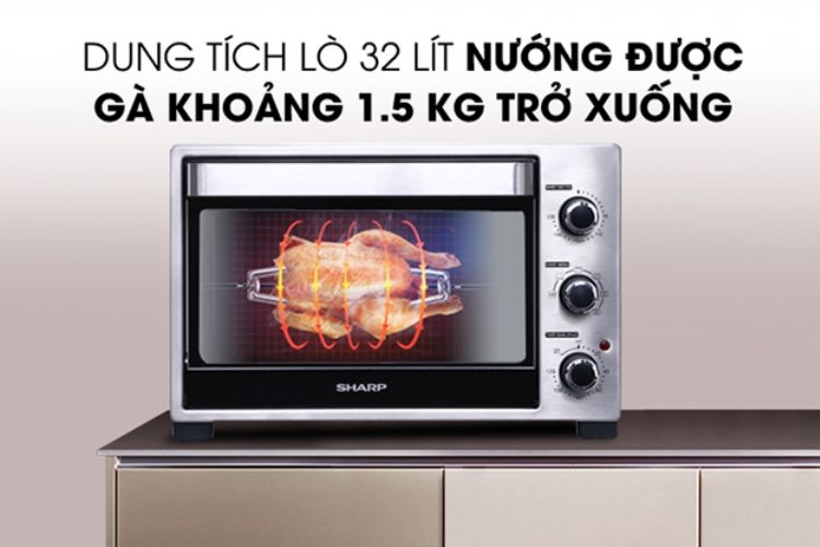 Lò nướng Sharp 32 lít EO-A324RCSV-ST