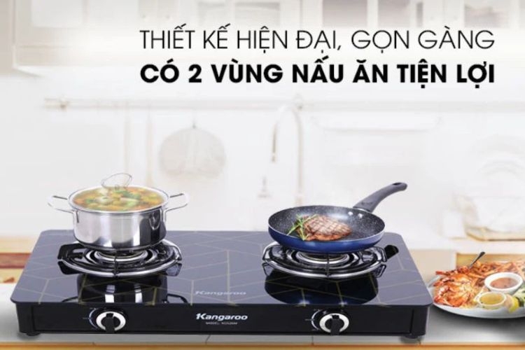 Bếp ga đôi dương kính Kangaroo KG526M
