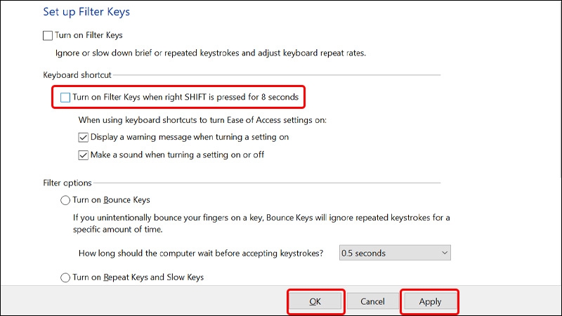 Cách dừng âm thanh Beep khi nhấn phím SHIFT liên tục trong Windows (ảnh 5)