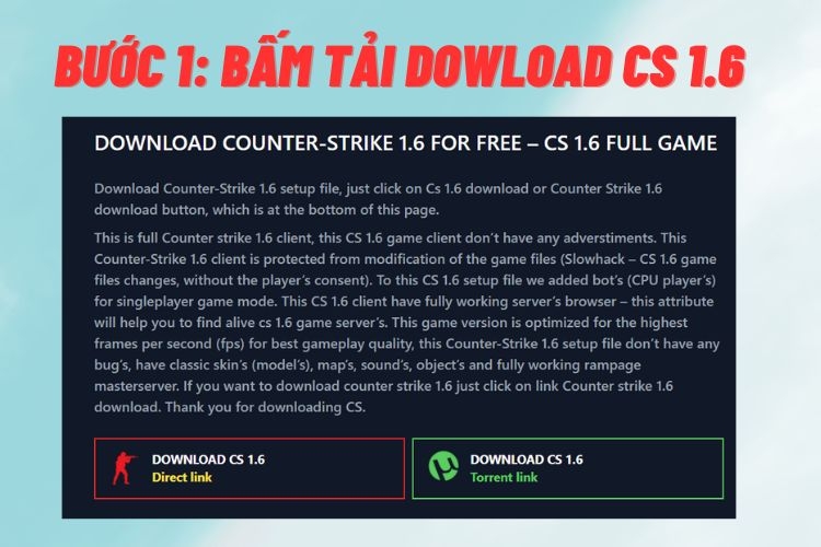 Hướng dẫn tải nhanh game CS 1.6 về máy tính chỉ với 6 bước