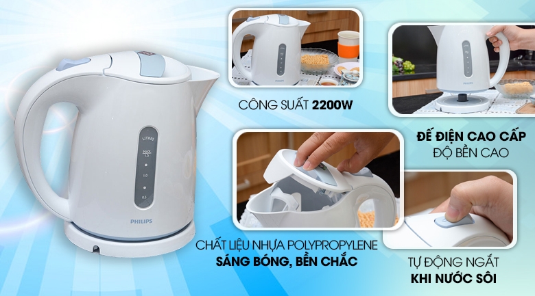 So sánh các hãng bình đun siêu tốc: Sunhouse, Philips, Sharp