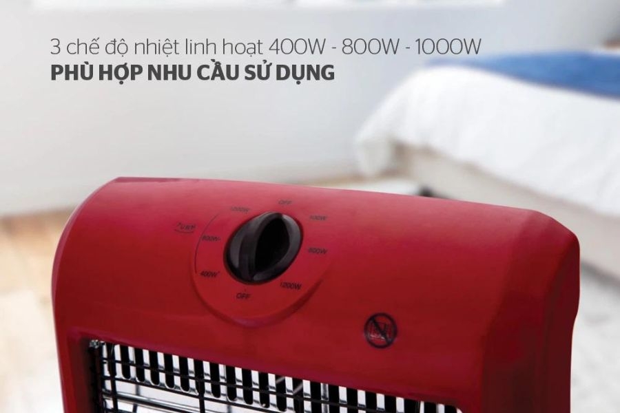 Quạt sưởi có nhiều mức điều chỉnh công suất/nhiệt độ