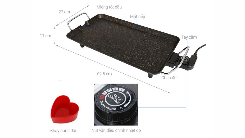 Cấu tạo bếp nướng điện Kangaroo KG699G