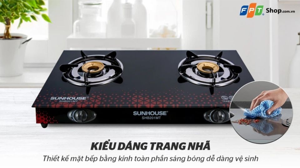 Thiết kế bếp gas Sunhouse SHB201MT