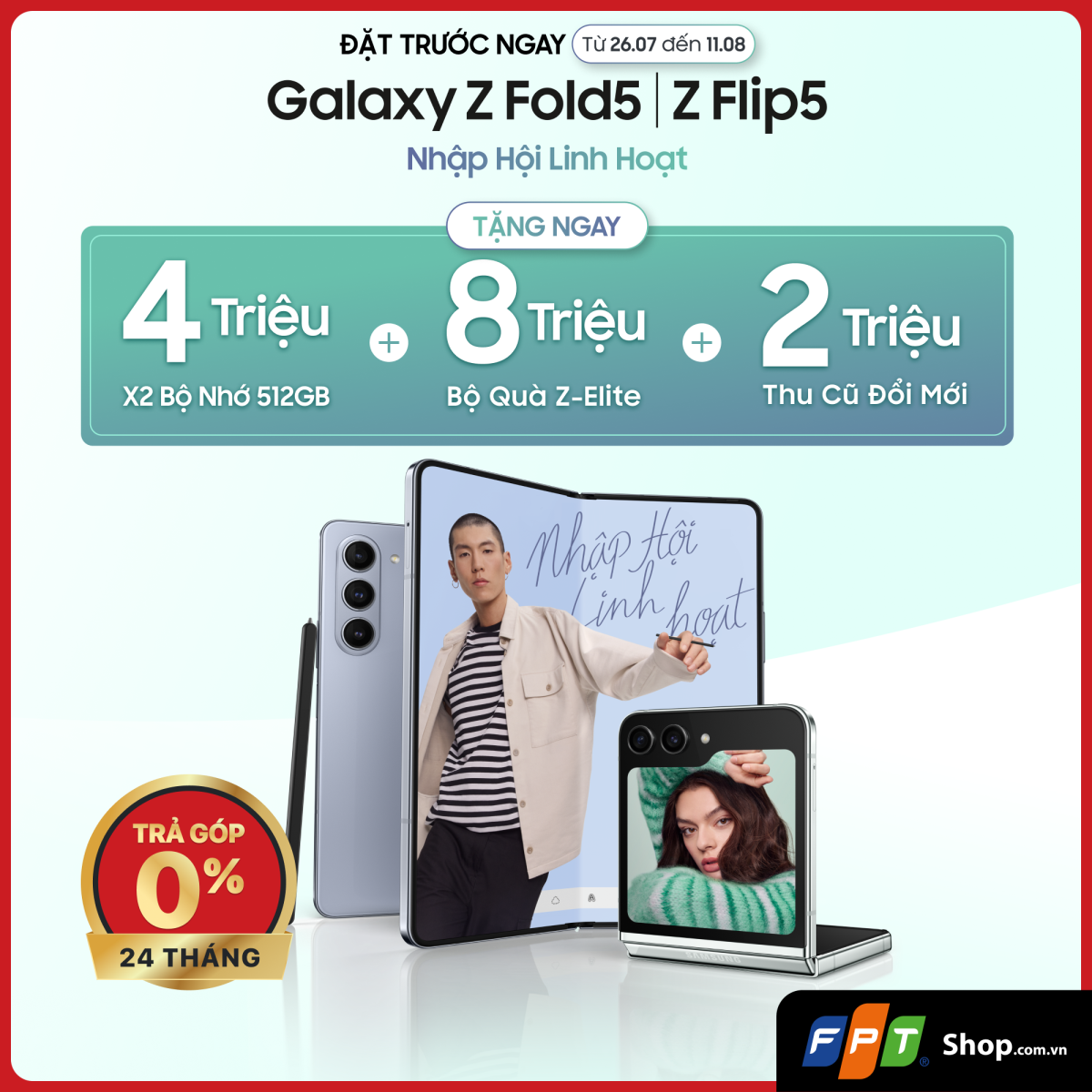 Giá bán và chương trình đặt trước Samsung Galaxy Z Flip5 tại FPT Shop